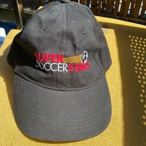 Apollo black cotton embroidered unisex soccer cap